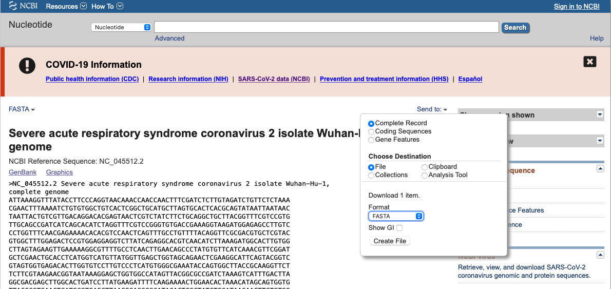 NCBI fasta